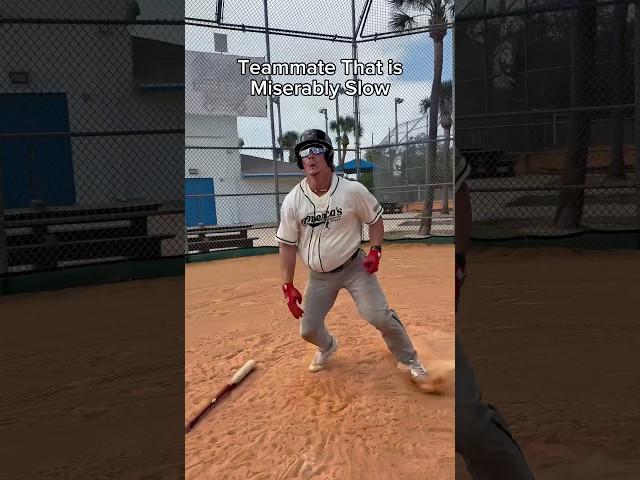 Teammate that is MISERABLY SLOW #baseball #comedy #funny #viral