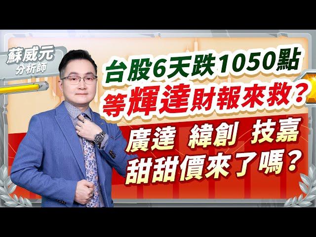 蘇威元分析師【台股6天跌1050點，等輝達財報來救？廣達 緯創 技嘉 甜甜價來了嗎？】 2024.11.18 #蘇威元 #飆股元動力