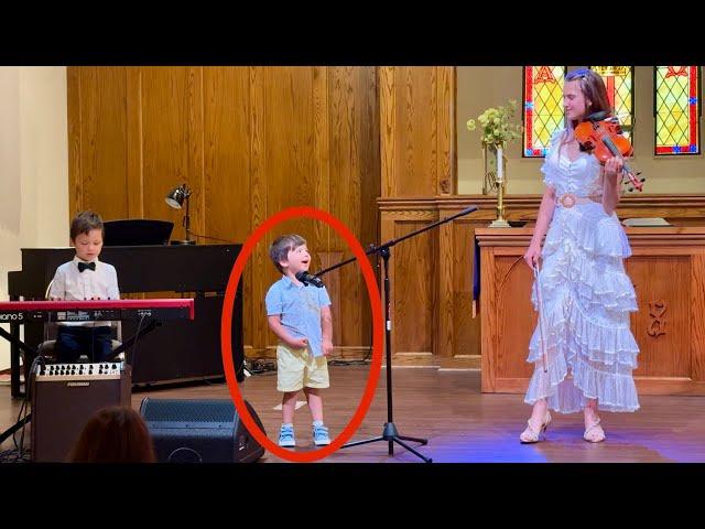 Kid 3 year old is singing "Goodness of God"