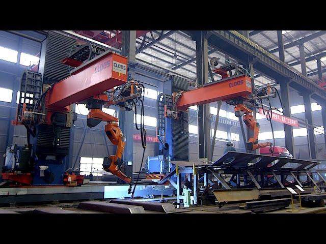 CLOOS - robots weld transformers at Shandong Mingrun