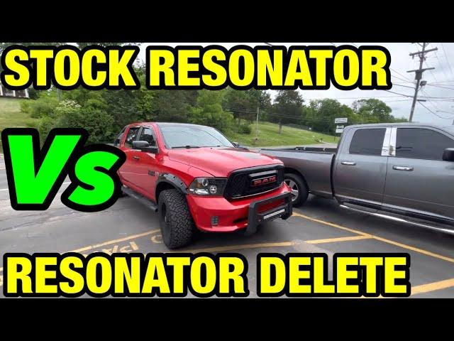 RAM 1500 5.7L HEMI STOCK RESONATORS Vs RESONATOR DELETE! Feat.  FLOWMASTER OUTLAW!