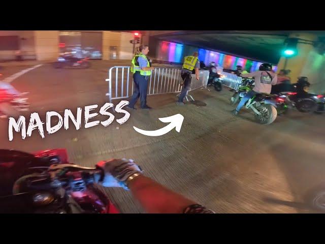 Cops BOX IN Riders In Downtown Chicago - Mexican Independence Day!