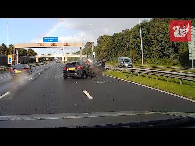 Dramatic dash cam footage shows moment of M62 crash