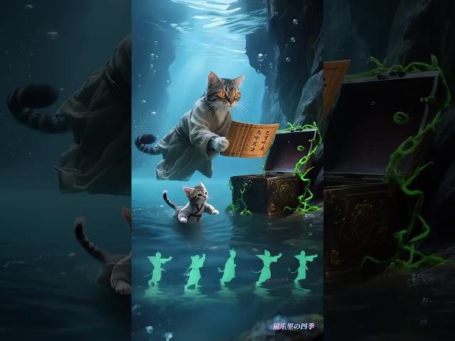 #cat  A father and daughter pair of tabby cats discovered a long-lost martial arts manual in a cave.