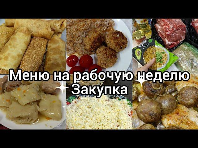 Меню на рабочую неделю//Закупка мяса на месяц// Простые, вкусные блюда//