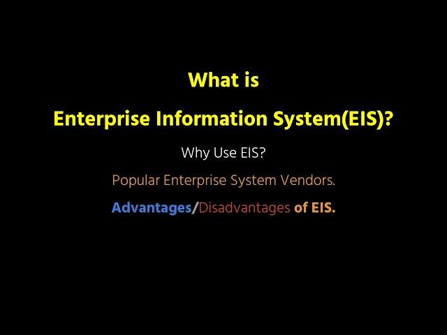 Introduction to Enterprise Information Systems