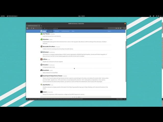 Installing Gnome Extensions