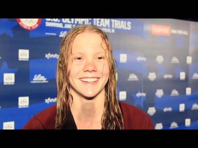 14-year-old Audrey Derivaux on Swimming in an Olympic Trials Final: "It was insane crazy"