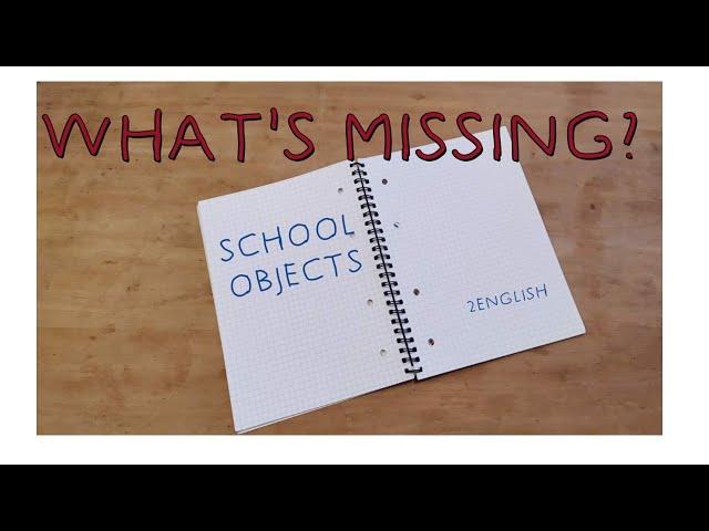 SCHOOL/CLASSROOM OBJECTS memory/guessing game ESL vocabulary with English and American pronunciation