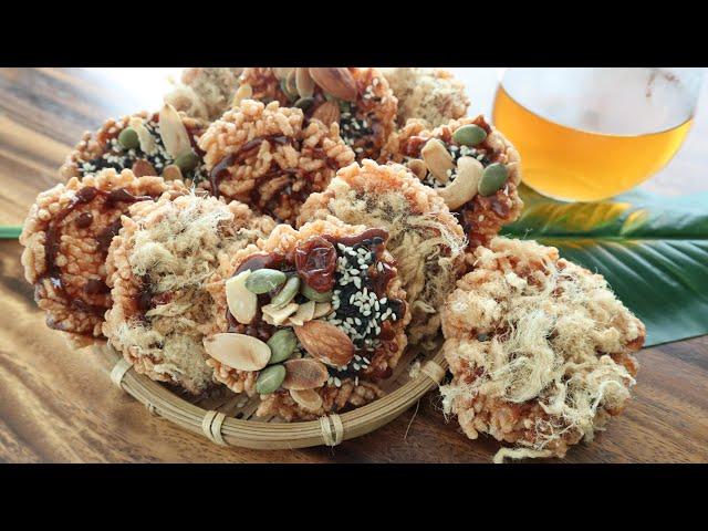 泰式脆米饼 肉松米饼 坚果米饼 Thai crispy rice crackers米通 米花糖