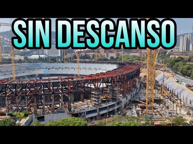 OBRAS CAMP NOU (22 de Agosto)️Avanzan la placas de hormigón