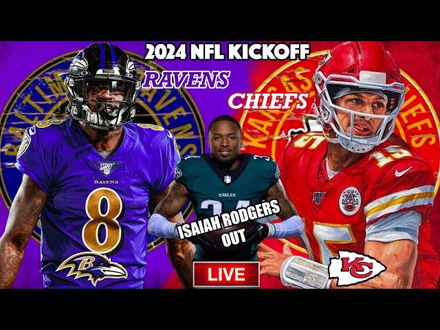 OH NO! Isaiah Rodgers OUT VS PACKERS  Ravens VS Chiefs | Live Stream Reactions | Week 1