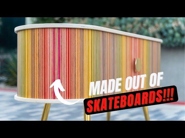 TAMBOUR CABINET MADE OUT OF SKATEBOARDS!
