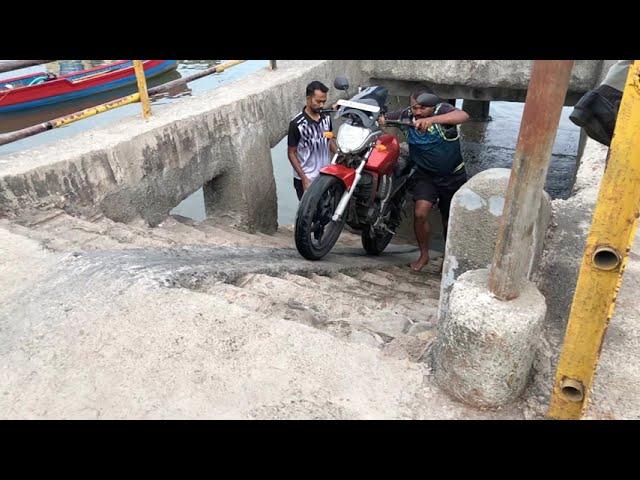 Revas jetty. Karanja jetty. Bike off the jetty. Travel to alibag. Karanja in Uran to revas jetty.