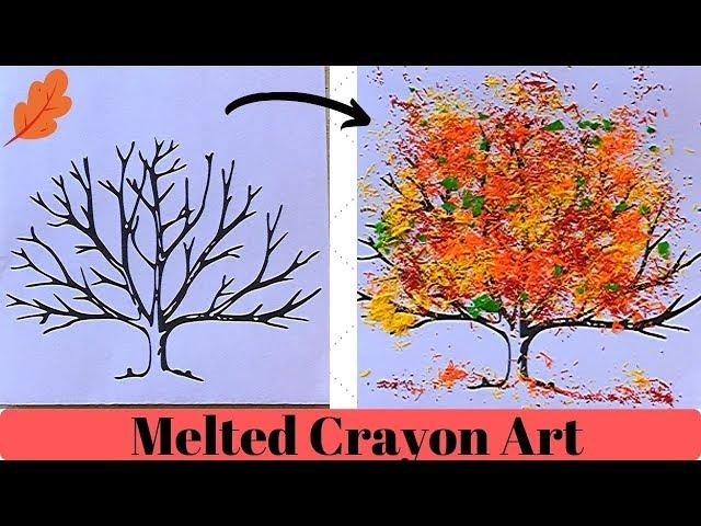 Simple Melted Crayon Paintings | Fall season crafts || Using iron.