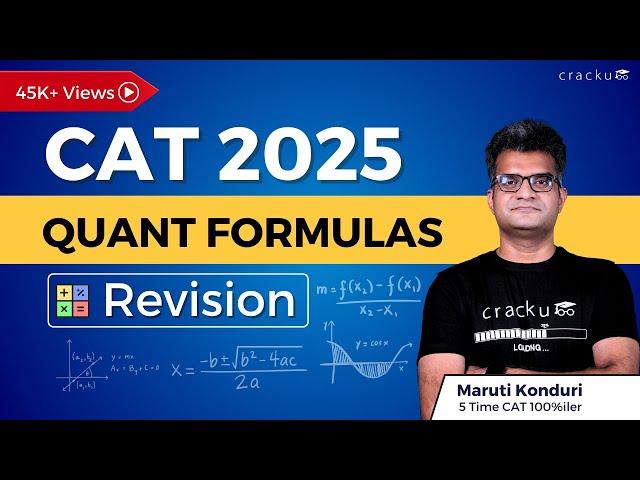 CAT 2025 Quant Formula Revision by Maruti sir | CAT Formulas Revision | CAT QA Formulas