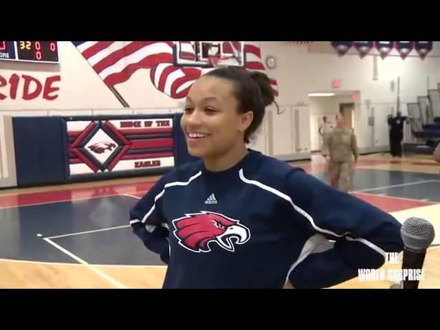 Military Mom Surprises Daughter at Basketball Game