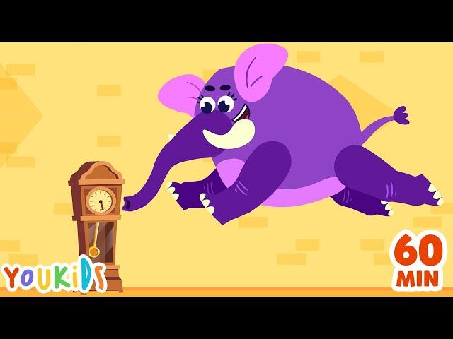 Hickory Dickory Dock ️ Elephant Jumps on the Clock  Youkids Nursery Rhymes