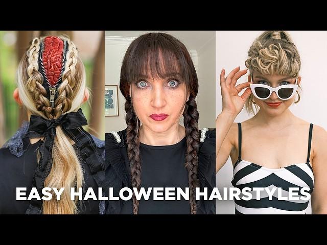 3 viral halloween hairstyles | wednesday, barbie, & zombie hair