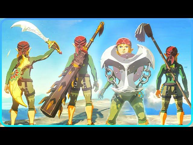 ALL Weapons, Shields Showcase Zelda Tears of the Kingdom