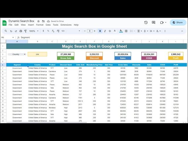 Magic Search box in Google Sheet | Step by Step tutorial