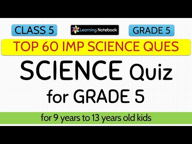 Class 5 Science Quiz | Science Questions for class 5 | Science Quiz for Grade 5 | year 5 quiz