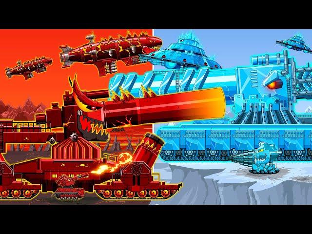 All Series THE WORLD OF FIRE TANK vs ICE TANK- Cartoons about tank | Arena Tank Cartoon