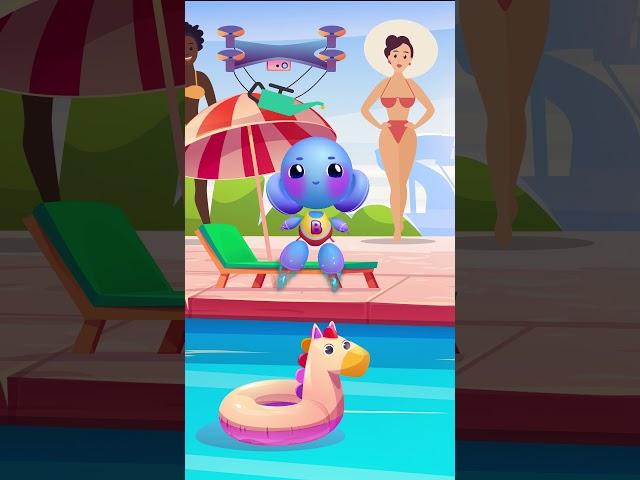 Buddy’s Pool Day | Buddy the Robot | English for Kids | Buddy.ai  #buddyai #animation #funny