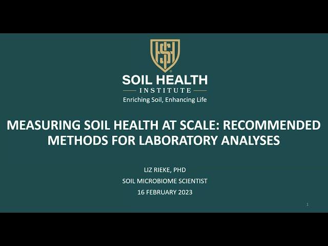 Measuring Soil Health at Scale: Recommended Methods for Laboratory Analyses