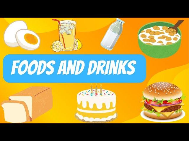 "Learn Names of Food and Drinks | Fun English Learning for Kids"