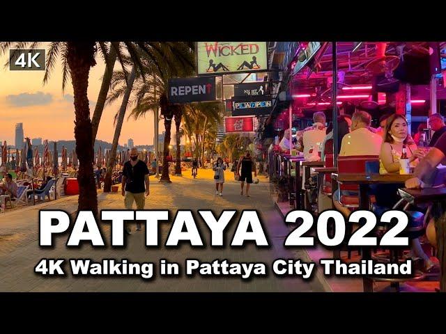 【 4K】Thailand 2022 Walking in Pattaya City | Beach | Nightlife