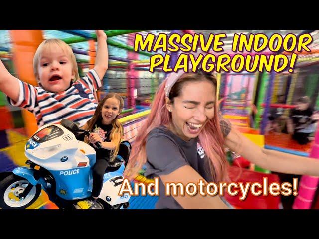 MASSIVE indoor playground!  Shark attack and lots of games! Police motorcycles and more!!‍️