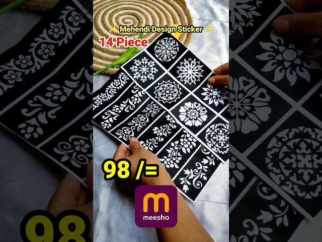 Only 98/=  Mehndi Stickers Meesho Finds | Meesho mehendi sticker #meeshofinds #meeshorandomfinds