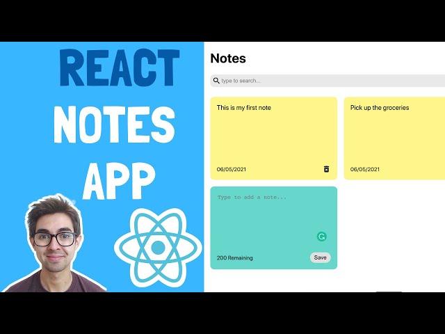 React Notes App Tutorial from Scratch | A CSS and React Project you can add to your Portfolio!