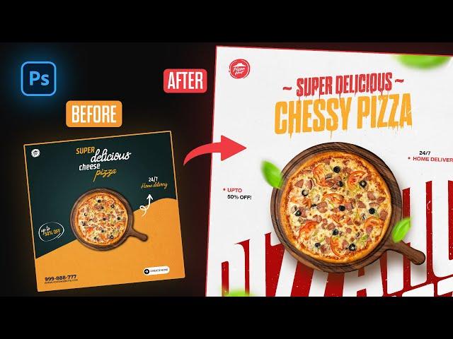 Create Fast Food Poster Design in Photoshop | Fix My Design S2 E01