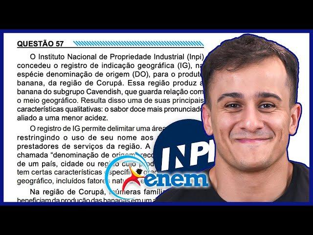 ENEM 2023 - O Instituto Nacional de Propriedade Industrial (Inpi) concedeu o registro de indicação