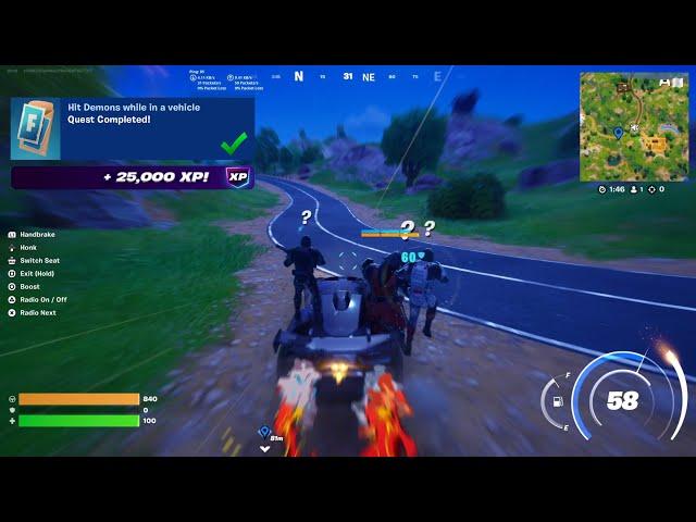 Fortnite - Hit Demons While In A Vehicle (WEEK 3 Quests Challenges)