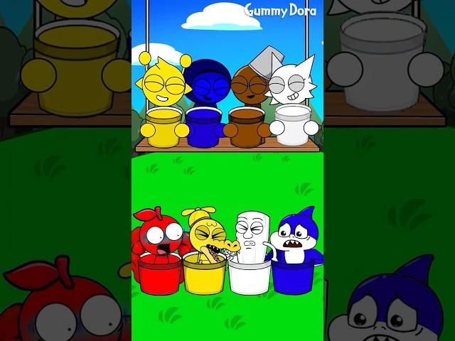 NEW Perfect Puzzle Challenge! - Jump into the correct color bucket | Sprunki x Brainrot  #sprunki