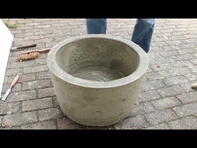 Großer Pflanz-und Blumenkübel aus Beton einfach selber machen-das kann jeder/ DIY Planter Large