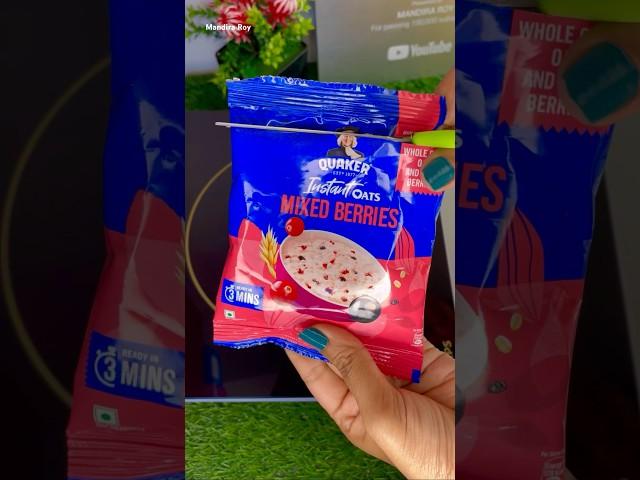 QUAKER Instant Mixed Berries 🫐 Oats  #shorts #oats #viral #asmr #shortvideo