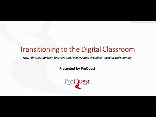 Transitioning to the Digital Classroom