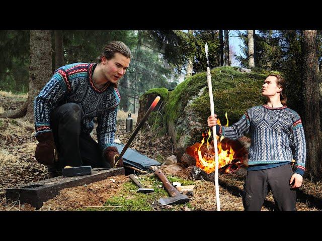 How to Make a Survival Spear - My Primitive "Bushcraft" Forge in the Forest