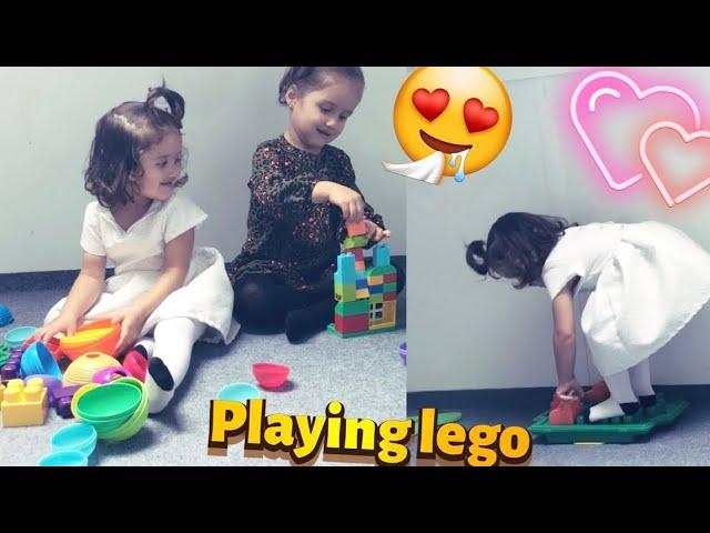 Kids Playing with Blocks Building/Having Fun Playtime with Mega Bloks