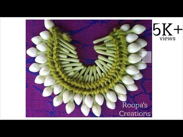 Simple and unique flower garland | Crepe Jasmine |  For Beginner |Roopa's Creations