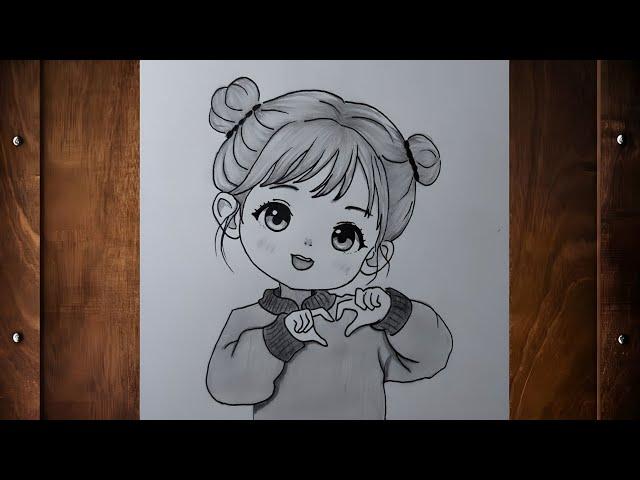 How to draw cute anime characters | how to draw cute anime girl step by step