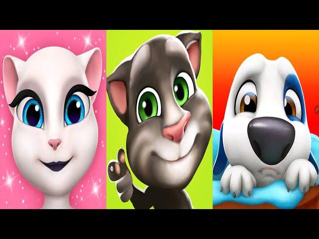 My Talking Tom vs My Talking Angela vs My Talking Hank old update |Tom black fur Ep4203