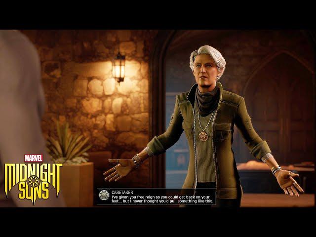 Caretaker gets angry at Hunter for opening the library - Marvel's Midnight Suns