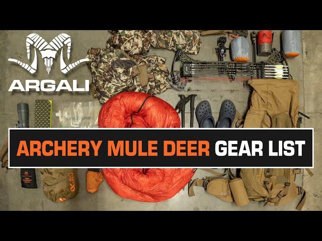 BRAD'S ARCHERY MULE DEER GEAR LIST