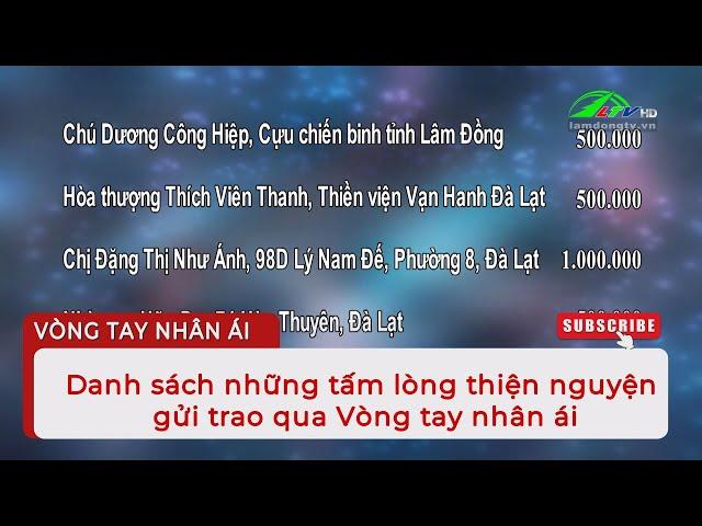 Danh sách những tấm lòng thiện nguyện gửi trao qua Vòng tay nhân ái