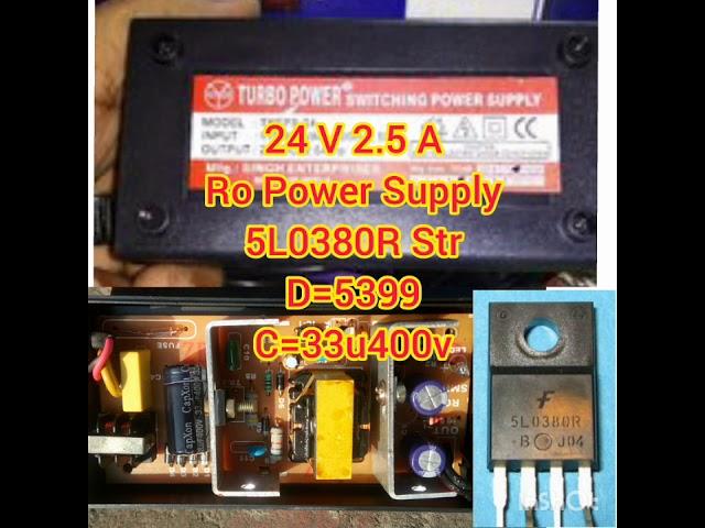 5L0380R Str 24 volt 2.5 A SMPS Pcb Circuit Board Power Supply D5399 C33uf400v Repair Teardown Box om